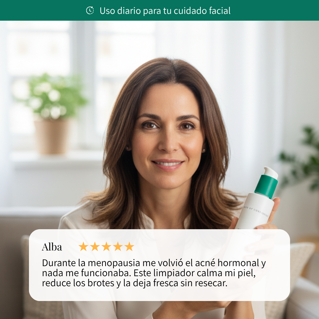 limpiador anti acné menopausia days of confidence testimonio mujer de 45 años
