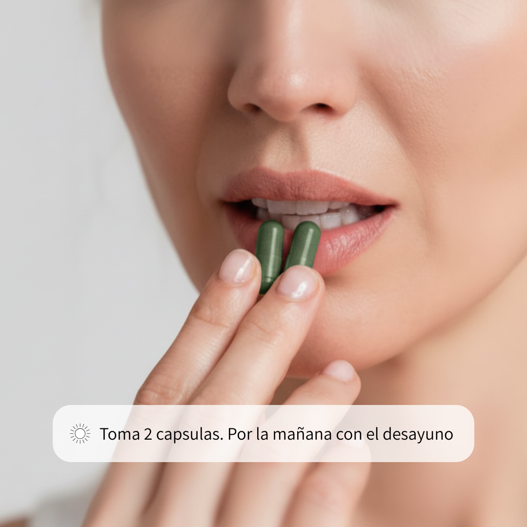 complejo detox hinchazon menopausia mujer de 50 años que toma sus 2 capsulas