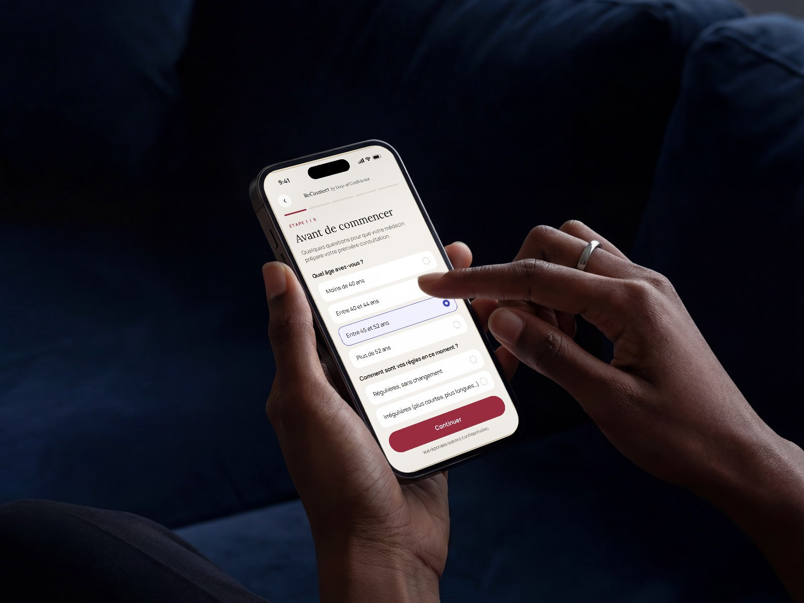 Questionnaire ReConnect sur smartphone